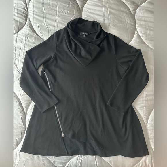 Comfy USA Megan zip-up black cardigan jacket sweater Medium - Picture 2 of 12